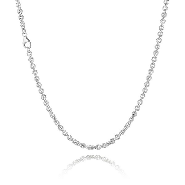 Anker Rund Silber Kette -38 cm-0,80mm - Karabin/310