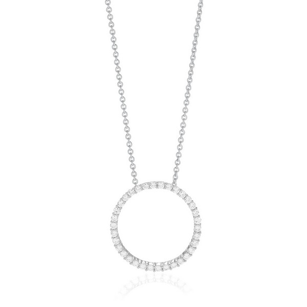 Sif Jakobs - Biella Pendant Halskette in vergoldetem Silber mit Zirkonia 45cm
