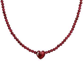 Maanesten - Sienna Heart Halskette in Vergoldet Silber mit Jade