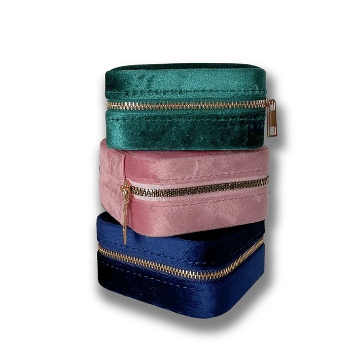 Reiseschmuckkästchen aus Velours - Mehrere Farben