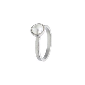 Spinning silber ring - Perlenring mit Perle.
