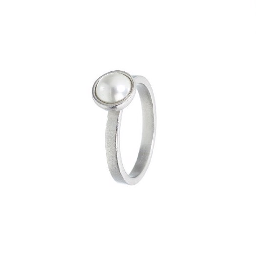Spinning silber ring - Perlenring mit Perle.