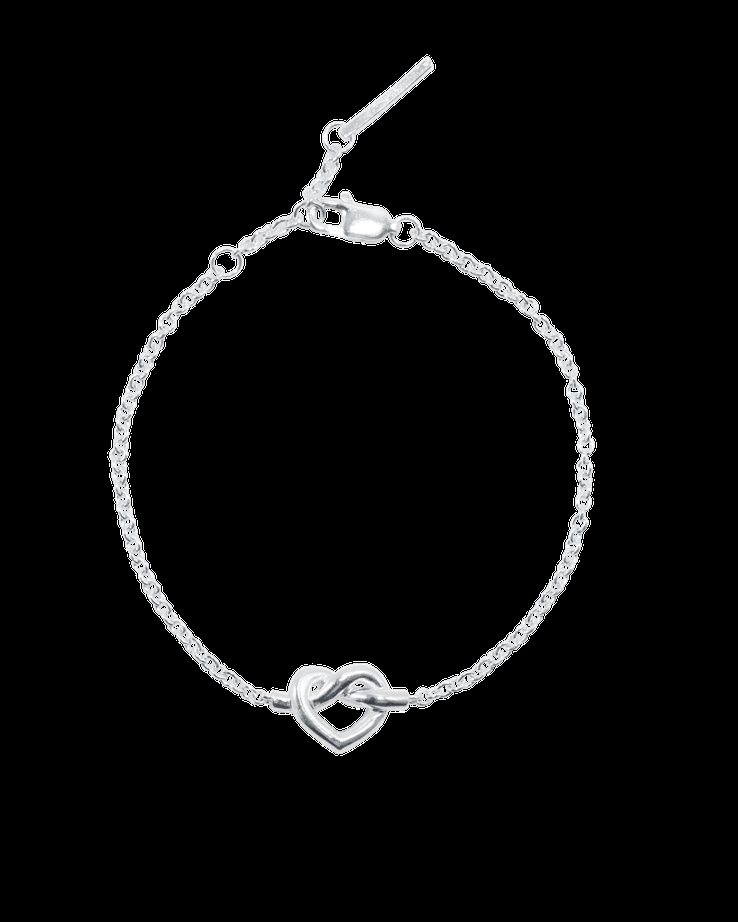Tied Heart Armband in Silber von Jane Kønig ist ganz einfach und klassisch