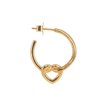 Tied Heart Hoop in vergoldetem Silber von Jane Kønig