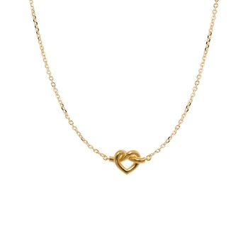 Tied Heart Halskette in vergoldetem Silber von Jane Kønig