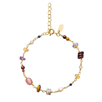 Maanesten - Thelma armband in vergoldete silber mit farbigen Steinen