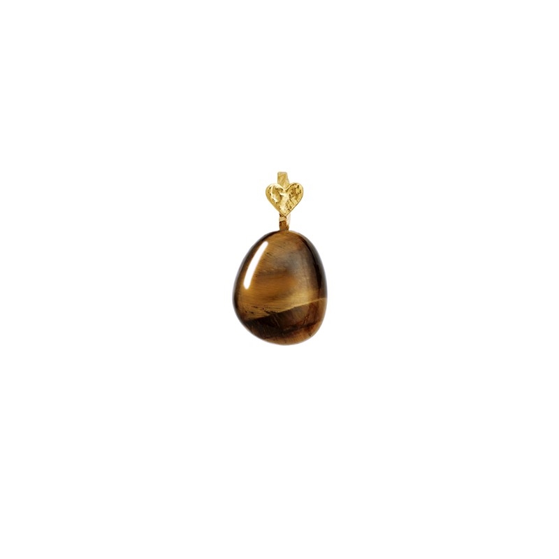 Tiger Eye Earth Anhänger – Vergoldetes Silber & Tigerauge von Maanesten