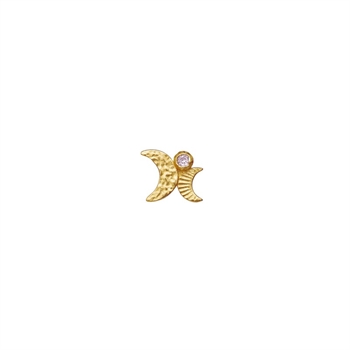 Maanesten - Twilla Single Ohrring in vergoldete silber mit Monden