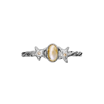Maanesten – Ula vergoldeter ring  mit Mondstein und zirkonia