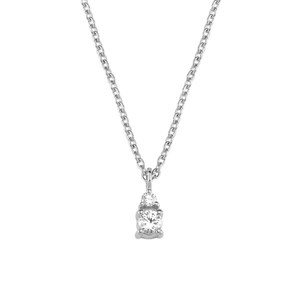 Petit rund - Diamant Halskette in 14 kt. Weißgold | V1110