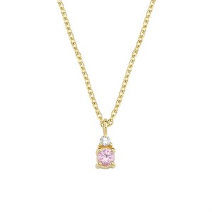 Petit round - Rosa Saphir-Halskette aus 14 kt. Gold | V1110