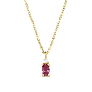 Petit oval - Rubin Halskette aus 14 kt Gold | V1111