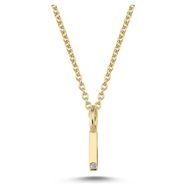 Buchstabenanhänger in 14 kt Gold mit 0,005 ct - 6,5 mm