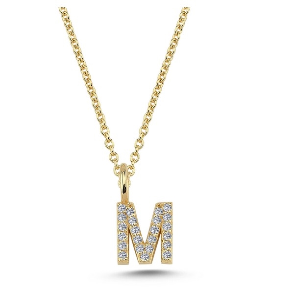 Buchstaben-Anhänger aus 14 Karat Gold mit Diamanten von Nuran V2201