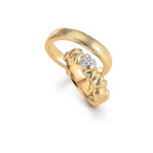 14 kt Rotgoldringe - Herzring 0,02