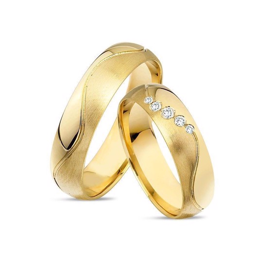 14 kt Rotgoldringe - 5 Brillanten 