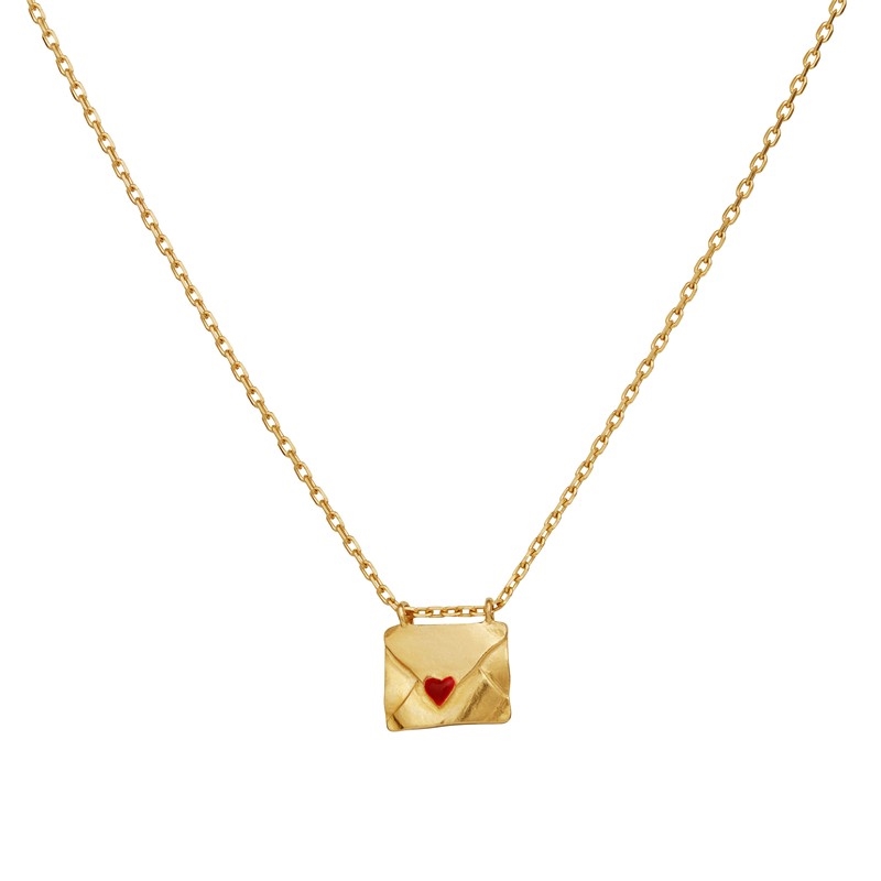 With Love Halskette in vergoldete silber von Maanesten 2715A