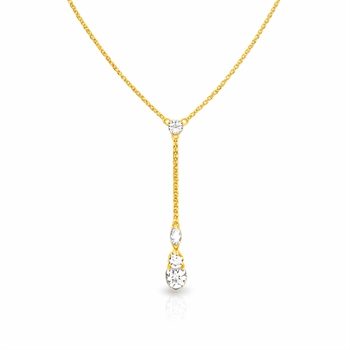 8kt Goldanhänger mit 4 zirkonia inkl. Kette