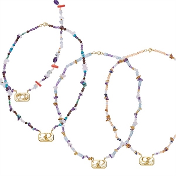Sternzeichen-Halskette mit Tierkreiszeichen, vergoldet von Maanesten