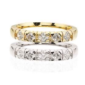 Grace Alliance Ring aus 14 kt. Gold oder Weißgold 5x0,07 Brillant - 721- 5 x0.07