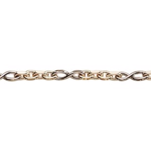 Ankerschlaufe Halskette 14 kt Rot und Weißgold - Verschiedene Größen und Längen