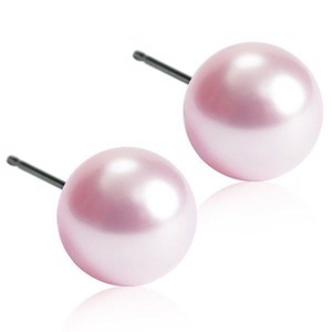 Blomdahl - Titan-Ohrring mit rosa Kristallperle Ø6-8 mm 15-1233-64