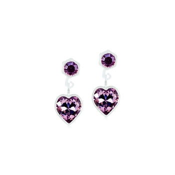 Pendant Heart lila nickelfreie Ohrringe 15-0103-2174