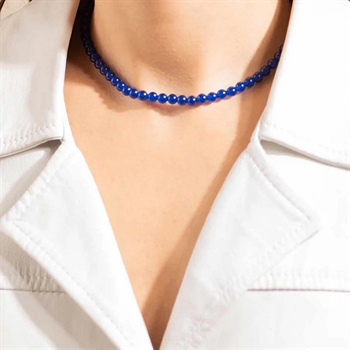 Vincent - Candy Coral Berry Halskette in vergoldetem Silber - Small