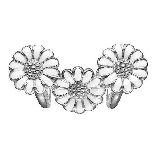 Christina Jewelry - Silber Charme Weiße Gänseblümchen Trinity 630-S116WHITE