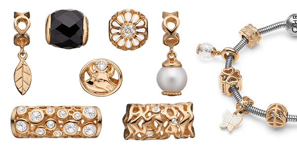 Vergoldete Charms für Silberarmbänder
