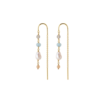 Pernille Corydon Mellow Blue Ohrringe in vergoldete silber