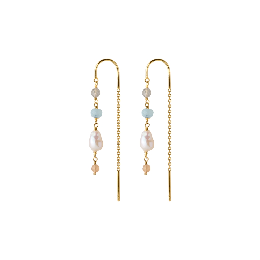 Pernille Corydon Mellow Blue Ohrringe in vergoldete silber