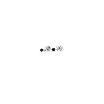 Pernille Corydon - Black Nature Ohrstecker in Silber mit schwarzem Onyx