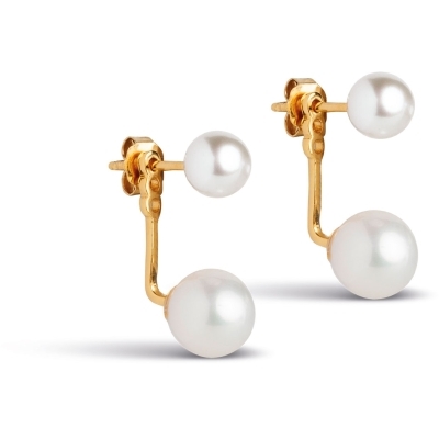 Enamel - Althea Pearl Ohrringe in vergoldete silber mit Perle