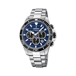 Festina - Chronograph Uhr in Stahl mit blauem Zifferblatt F20361/3