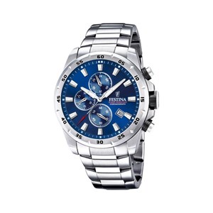 Festina - Chrono Sport Uhr aus Stahl mit blauem Zifferblatt 20463/2