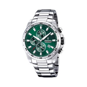 Festina - Chrono Sport Uhr in Stahl mit grünem Zifferblatt 20463/3