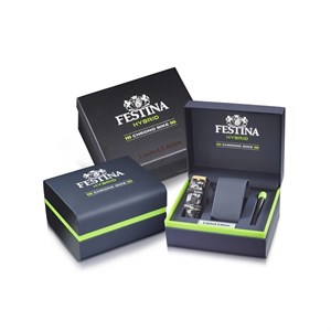 Uhrenbox Festina - Herrenuhr Limited Edition Denmark 2021in schwarz und gold dupliziert