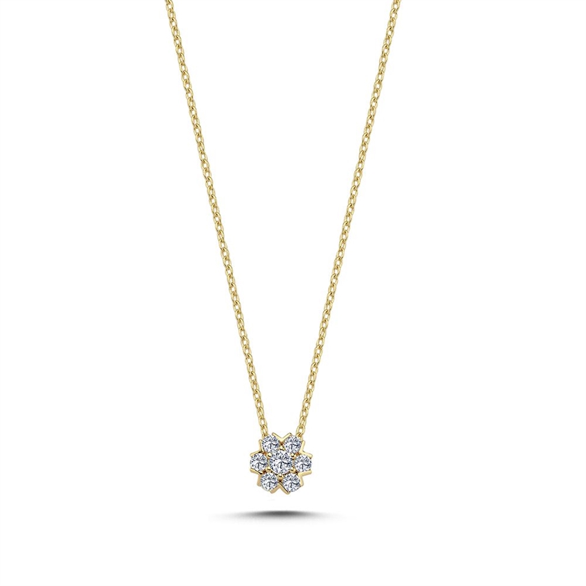 Fleur-Diamantanhänger in 14 kt Gold V2452