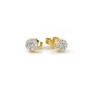 Flora Ersatz-Diamant-Ohrringe aus 14 Karat Gold von Nuran