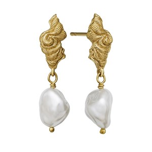 Frigg-Ohrringe in vergoldetem von Maanesten mit Perlen | 9698a