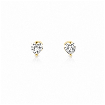 8kt Gold Ohrringe mit herzförmigen zirkonia