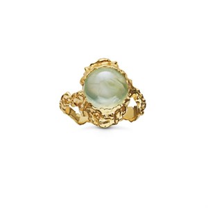 Göttinnenring mit grünem Prehnit von Maanesten - 35353a