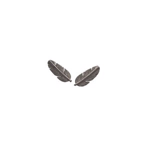 Kleine Feder-Ohrringe in schwarz silber von Heiring