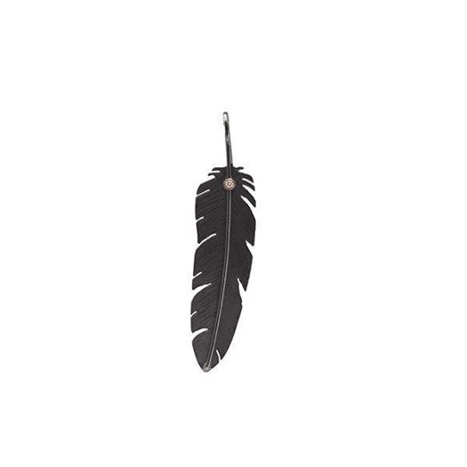 Kleiner Federanhänger in Schwarz silber mit Brillant