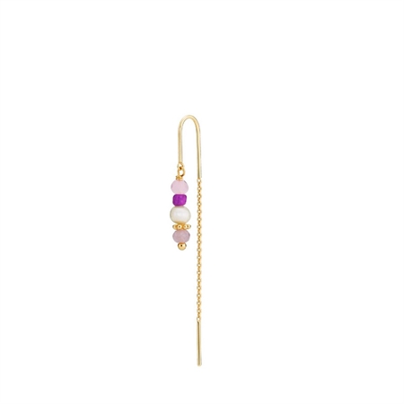 Sistie - Simona-Ohrring aus vergoldete silber mit rosa Steinen