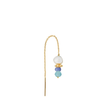 Sistie - Simona-Ohrring aus vergoldete silber mit 2 blauen Steinen