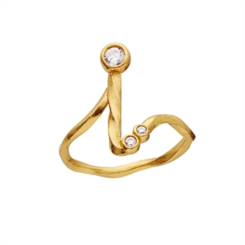 Alphabet Ring aus Vergoldet Silber mit dem Buchstaben I von Maanesten