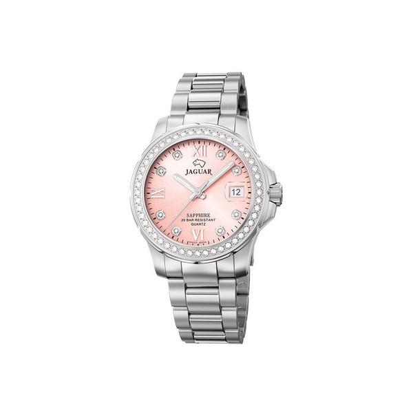 Jaguar - Lady\'s Diver Uhr Edelstahl mit rosa J892/2