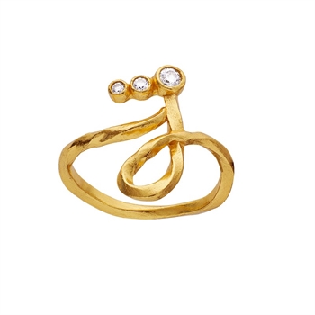 Alphabet-Ring in Vergoldet Silber mit dem Buchstaben J von Maanesten